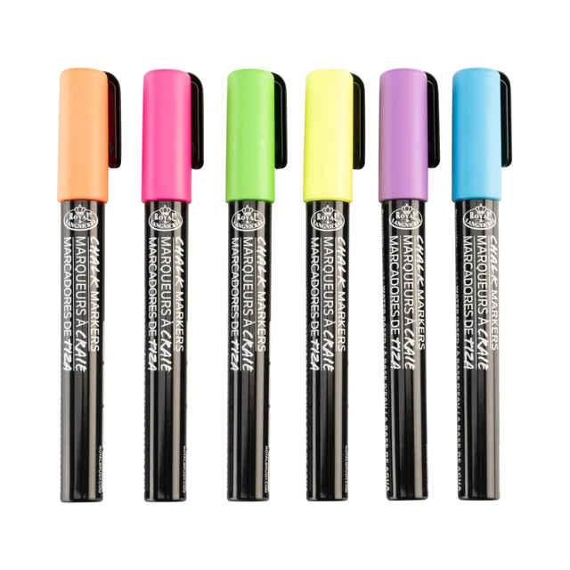 Alt view image 6 of 6 - Royal & Langnickel Chalk Marker 6 Pack, Neon Colors, 2mm Tip