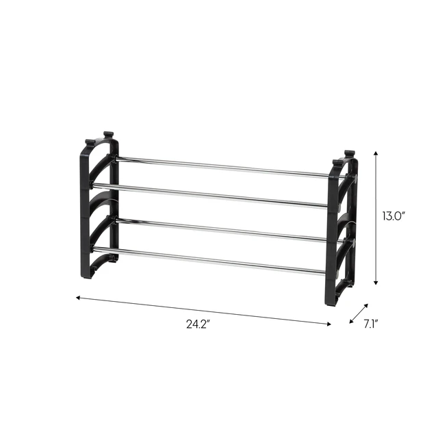 Alt view image 3 of 6 - IRIS 2-Tier 6-Pair Slim Metal Shoe Rack for Entryway