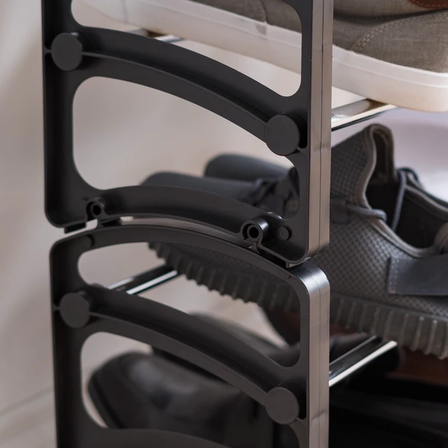 Alt view image 5 of 6 - IRIS 2-Tier 6-Pair Slim Metal Shoe Rack for Entryway