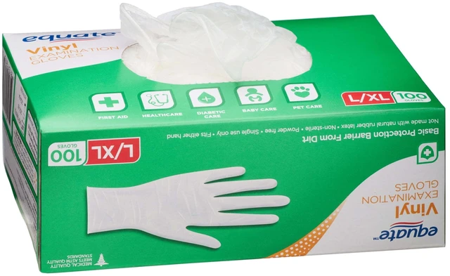 Alt view image 4 of 6 - Equate Vinyl Examination Gloves, Large/X-Large, 100 Count