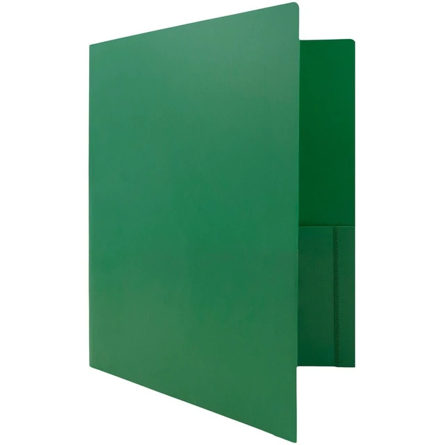 Alt view image 2 of 4 - JAM Paper Heavy Duty Plastic 2 Pocket School Folders, Green, 3-Pack