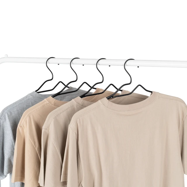 Alt view image 2 of 6 - Better Homes & Gardens Non-Slip Black Clothes Hangers with Chrome Hook, 10 Pack