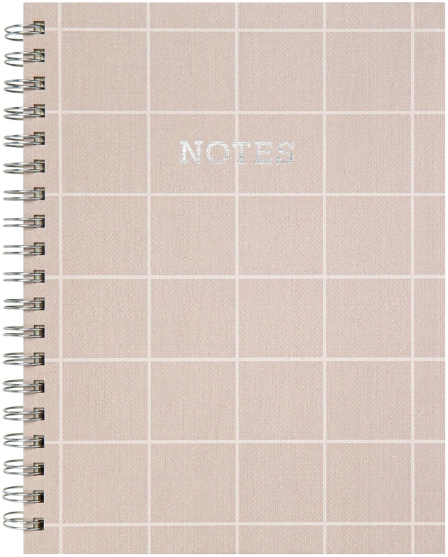 Main image of Mintgreen Spiral Bound Notepad, 7.4" x 9.75", Checked Tan, 105 Sheets