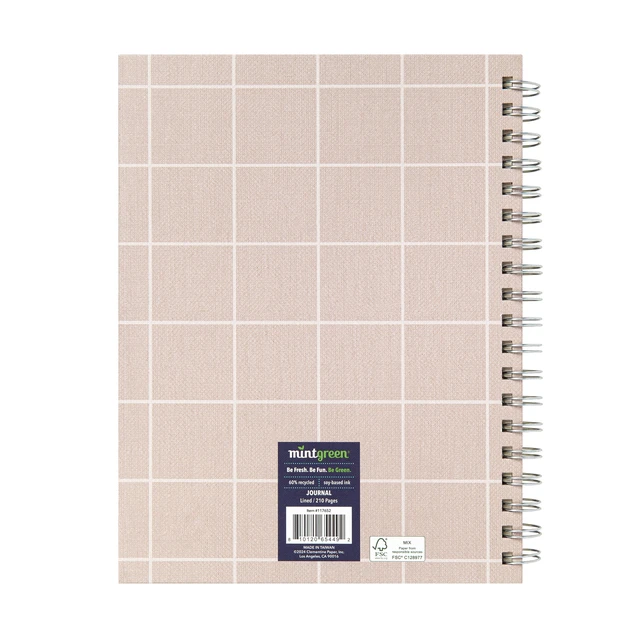 Alt view image 5 of 6 - Mintgreen Spiral Bound Notepad, 7.4" x 9.75", Checked Tan, 105 Sheets