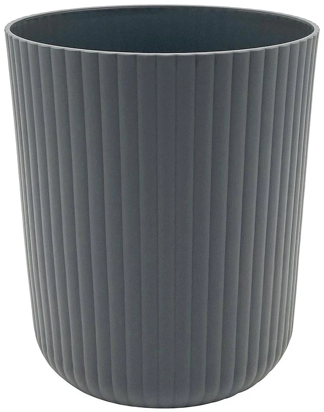 Main image of Mainstays 1.64Gallon Plastic Ribbed Trash Can, Grey