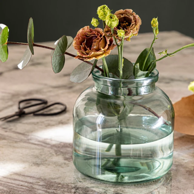 Alt view image 2 of 6 - Mainstays Wide Jug Glass Vase 5in Green