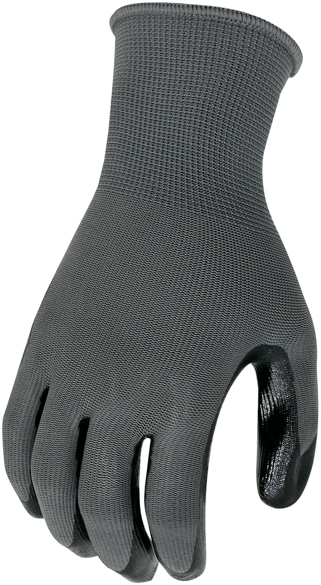 Alt view image 5 of 6 - Hyper Tough Nitrile Coated Water Resistant Gloves, Latex Free, Gray, Large, 2 Pack, 3 Pairs