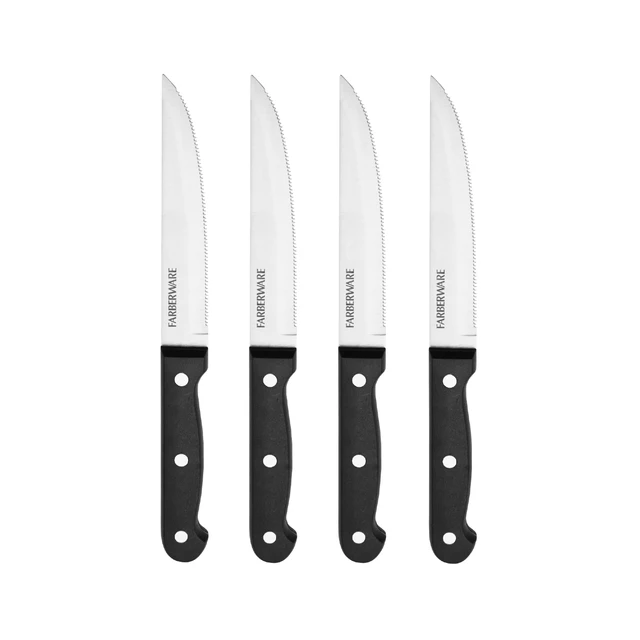 Alt view image 2 of 6 - Farberware Never Needs Sharpening 4-Piece 4.5in Steak Knife Set