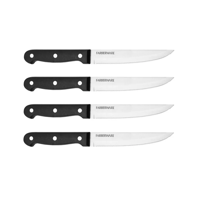 Alt view image 6 of 6 - Farberware Never Needs Sharpening 4-Piece 4.5in Steak Knife Set