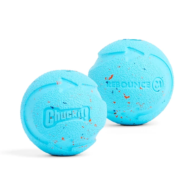 Alt view image 4 of 6 - Chuckit! Rebounce Dog Ball Ecofriendly Rubber Fetch Toy, Medium 2.5", for Breeds 20-60 lb, Pack of 2, Bright Blue