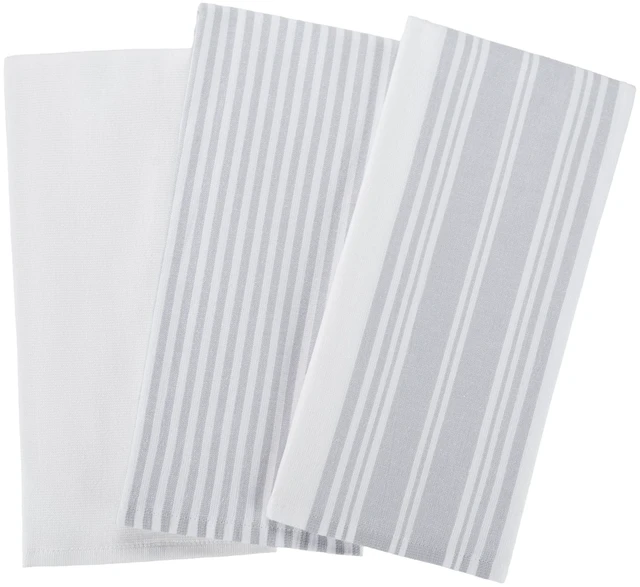 Main image of 3-Pack Better Homes & Gardens Soft Silver Cotton Oversized Kitchen Towels