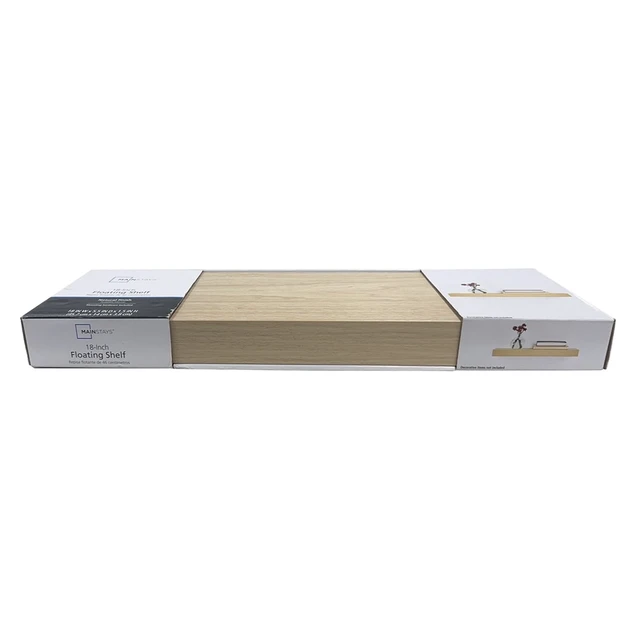 Alt view image 3 of 6 - Mainstays Natural 18" Wood Floating Shelf