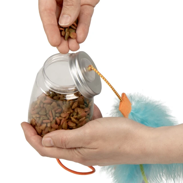 Alt view image 4 of 5 - SmartyKat Treat Teaser Interactive Cat Toy for Prey Play & Treat Dispensing, Multi-Color, Medium