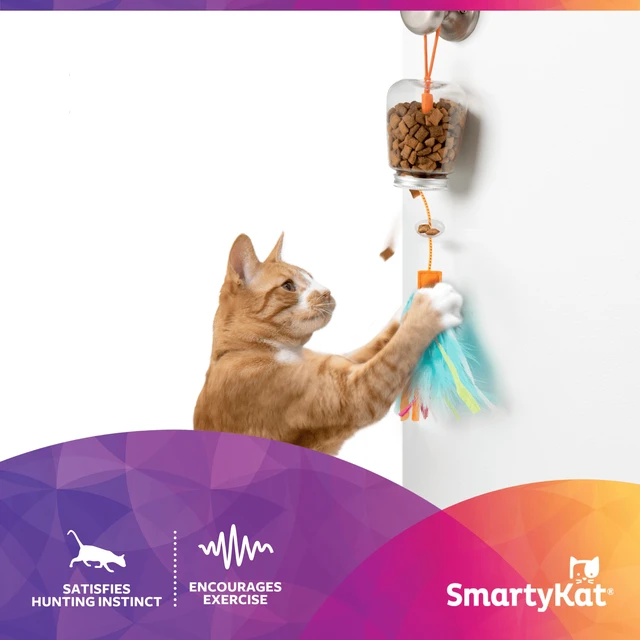Alt view image 2 of 5 - SmartyKat Treat Teaser Interactive Cat Toy for Prey Play & Treat Dispensing, Multi-Color, Medium