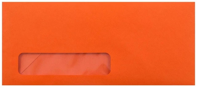 Main image of JAM Paper No.10 Window Envelopes, 4 1/8 x 9 1/2, Orange, 25/Pack