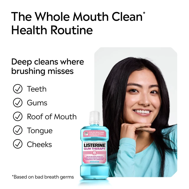 Alt view image 4 of 6 - Listerine Gum Therapy Anti-Gingivitis Mouthwash Glacier Mint 1L