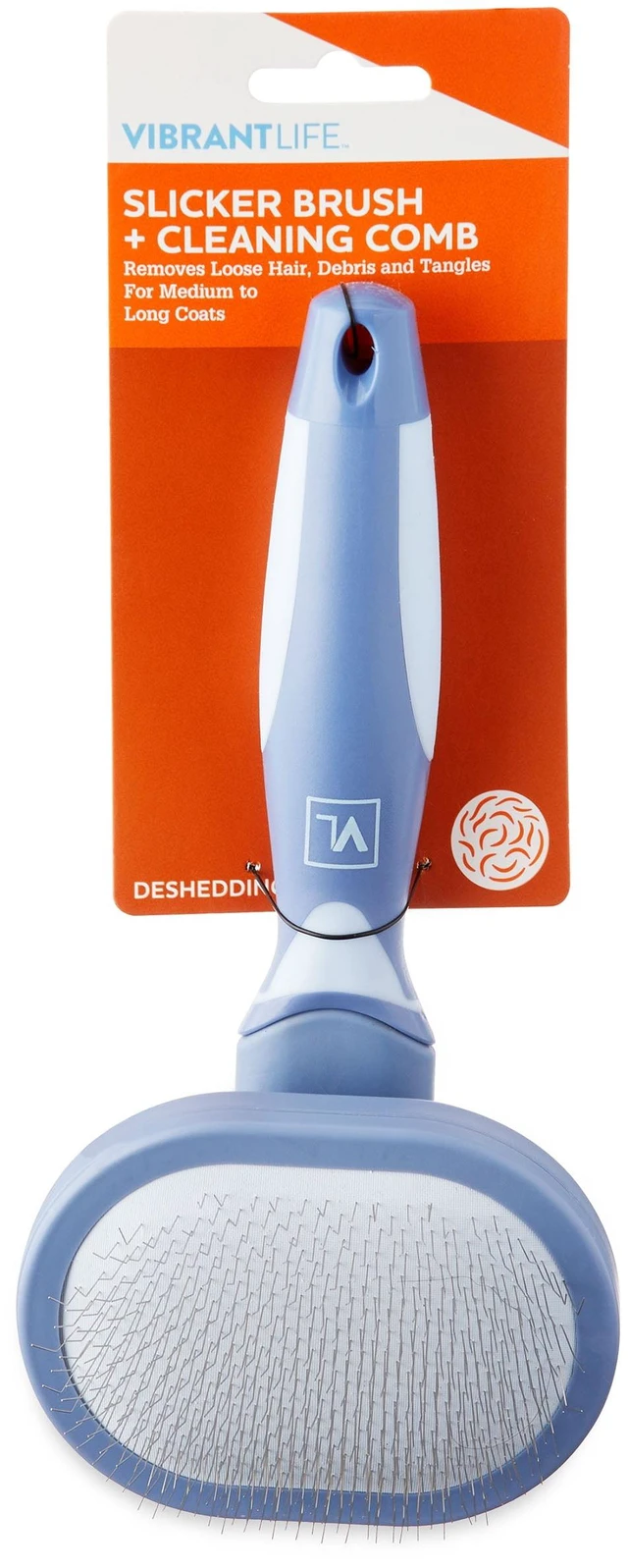Alt view image 4 of 6 - Vibrant Life Slicker Dog Brush + Cleaning Dog Comb