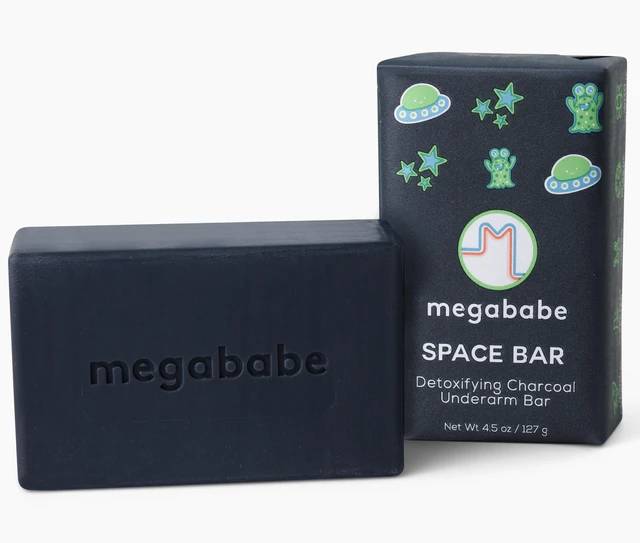 Main image of Megababe Space Bar Underarm Bar Soap with Detoxifying Charcoal for Odor Control, 3.5oz