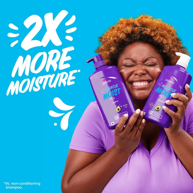Alt view image 6 of 6 - Aussie Miracle Moist Conditioner with Avocado, Paraben Free, for Dry Hair Types, 26.2 oz