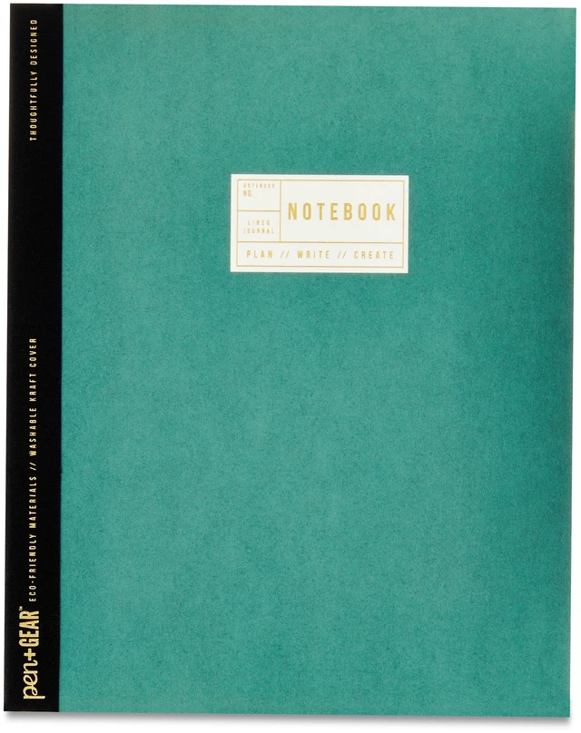 Alt view image 5 of 5 - Pen+Gear College Ruled Green Kraft Paper Notebook, 8.03 in x 10 in, 160 Pages