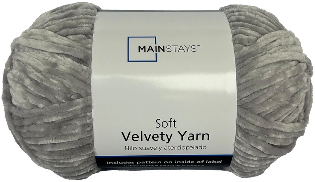 Main image of Mainstays Soft Velvety Yarn, 315yd, 10.5oz, Grey, 100% Polyester