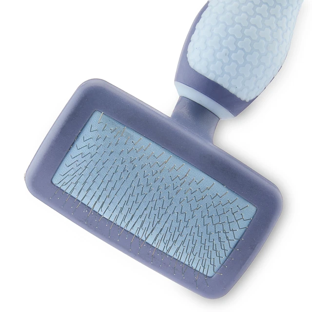 Alt view image 3 of 6 - Vibrant Life Plastic Dog Slicker Grooming Brush with TPR Grip