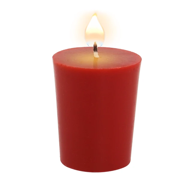 Alt view image 6 of 6 - Mainstays Paraffin Blend Wax Votive Candles Unscented Red 4 Count (Pack of 2)
