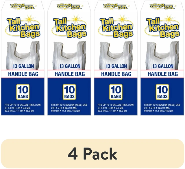 Main image of 13 Gallon Basic Kitchen Trash Bags with Handle, 4 Pack, 10 Count