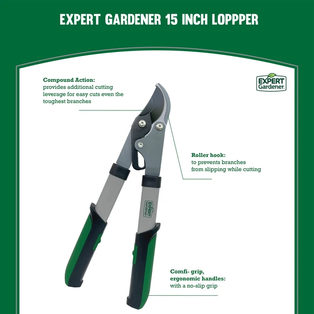 Alt view image 5 of 6 - Expert Gardener 15Inch Lopper, Lightweight and Durable with Ergonomic Grips