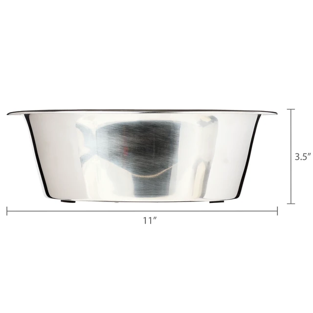 Alt view image 5 of 6 - Vibrant Life Medium 7.6-Cup Stainless Steel Pet Bowl, 2 Pack, Silver