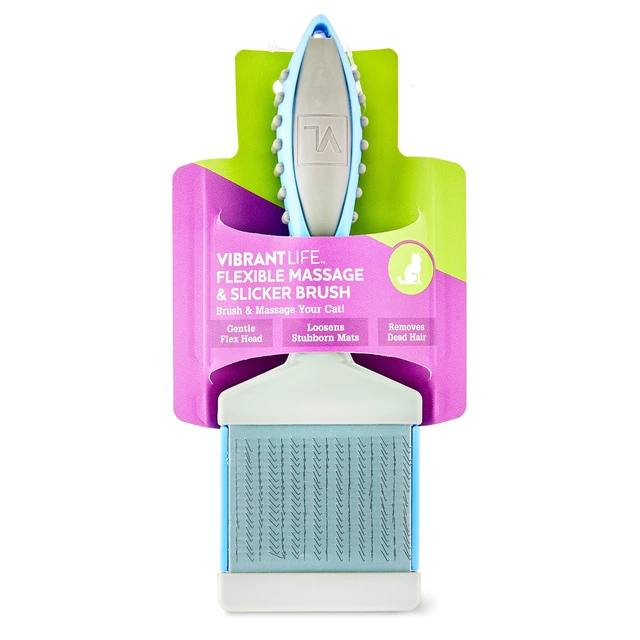 Alt view image 5 of 5 - Vibrant Life Flexible Massage and Slicker Brush for Cats
