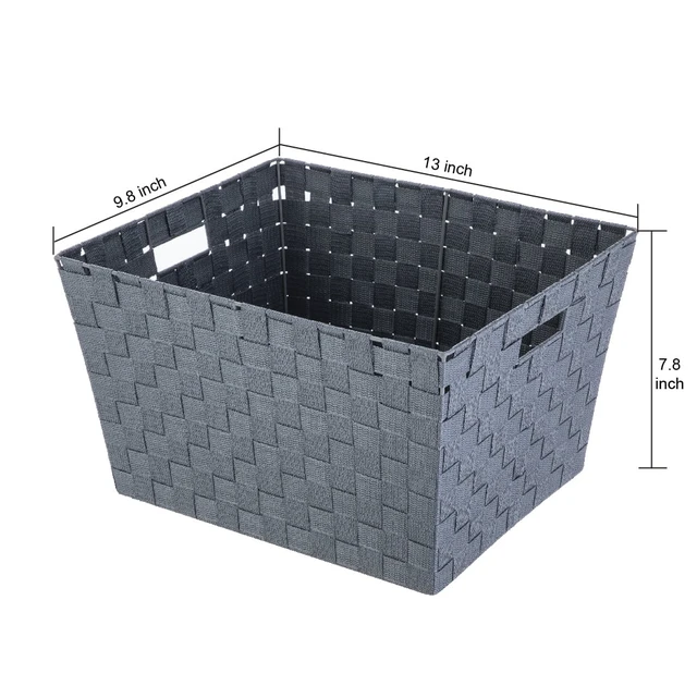 Alt view image 6 of 6 - Mainstays Medium Gray Woven Decorative Storage Basket