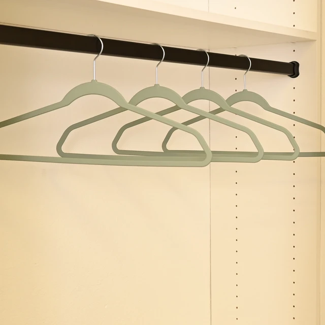 Alt view image 7 of 7 - Better Homes & Gardens Rubber Hangers Non-Slip 10 Pack Green River Rubberized