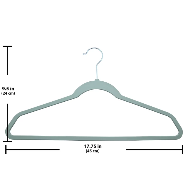Alt view image 2 of 7 - Better Homes & Gardens Rubber Hangers Non-Slip 10 Pack Green River Rubberized