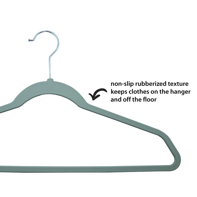 Alt view image 3 of 7 - Better Homes & Gardens Rubber Hangers Non-Slip 10 Pack Green River Rubberized