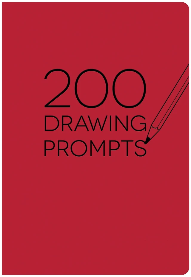 Main image of Piccadilly 200 Drawing Prompts Guided Sketchbook 204 Pages, Red Cover