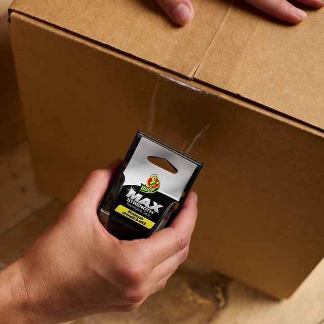 Alt view image 5 of 5 - Duck Max Strength Clear Packing Tape with Dispenser, 1.88" x 25 yd, 2 Pack