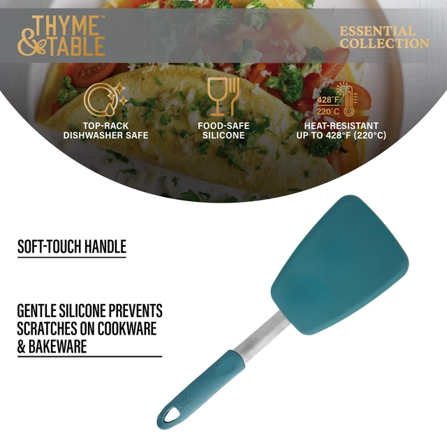 Alt view image 5 of 5 - Thyme & Table Food-Safe Silicone Large Turner, Seafoam Green