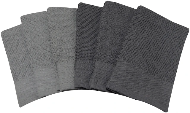 Main image of Mainstays 6-Piece Bar Mop Kitchen Towel Set, Gray