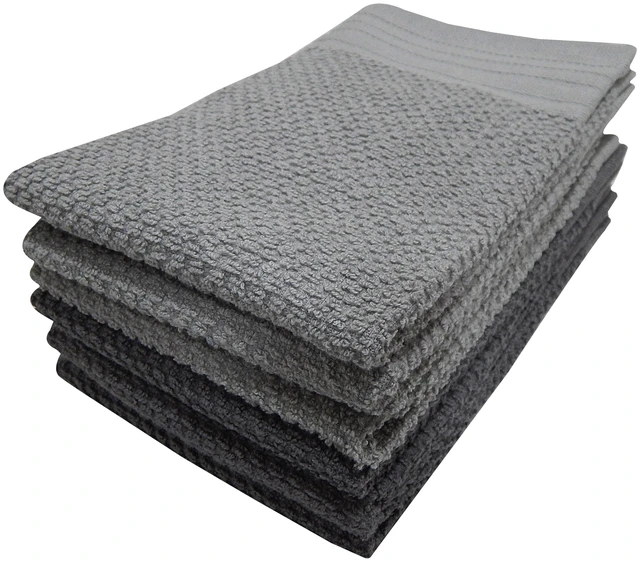 Alt view image 3 of 6 - Mainstays 6-Piece Bar Mop Kitchen Towel Set, Gray