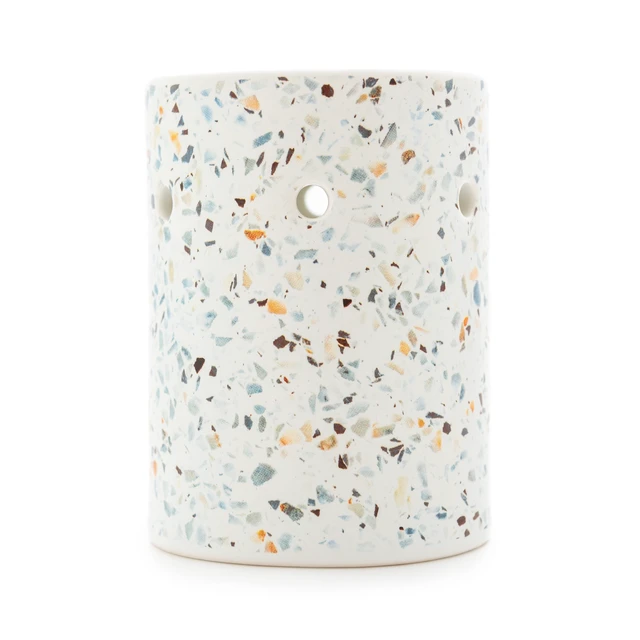 Main image of Mainstays Ceramic Tealight Wax Warmer, Multi-Colored Terrazzo, 1 Piece