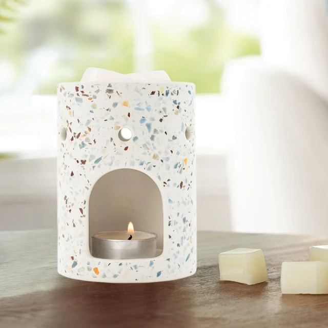 Alt view image 4 of 6 - Mainstays Ceramic Tealight Wax Warmer, Multi-Colored Terrazzo, 1 Piece
