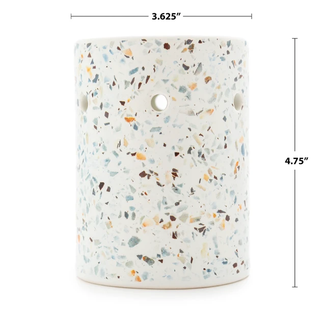 Alt view image 3 of 6 - Mainstays Ceramic Tealight Wax Warmer, Multi-Colored Terrazzo, 1 Piece