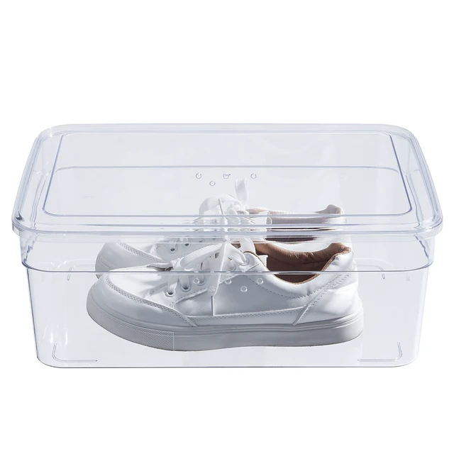 Alt view image 2 of 6 - Mainstays Clear PET Extra Wide Shoe Box with Lid, 14.5in x 10.75in x 5.75in