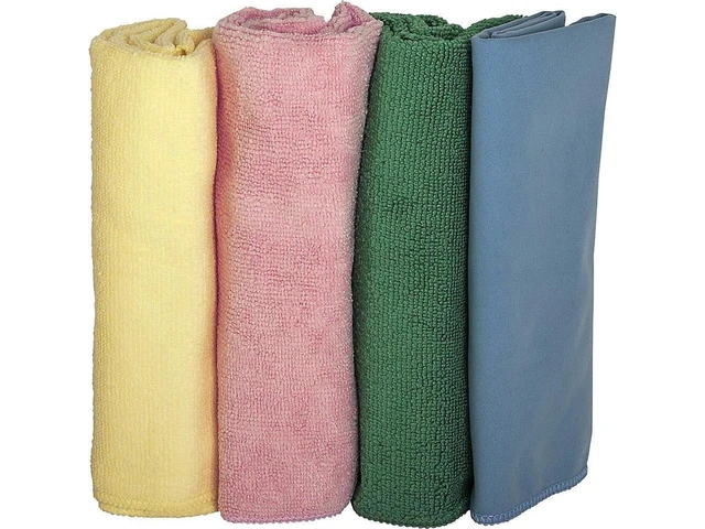 Alt view image 2 of 6 - Genuine Joe Solutions Microfiber Cleaning Cloths, 4-Pack, 4 Count, Assorted