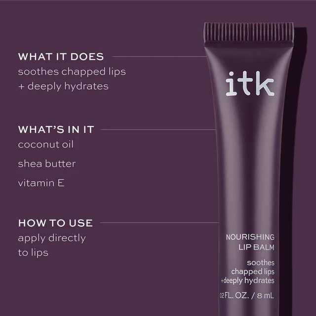 Alt view image 6 of 6 - ITK Nourishing Lip Balm with Shea Butter, Coconut Oil & Vitamin E, 2 fl oz