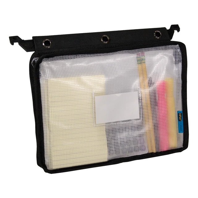 Alt view image 4 of 5 - Advantus Expanding Zipper Pouch, Clear Mesh, Letter Size, Black