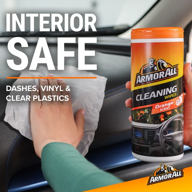Alt view image 2 of 5 - Armor All Interior Car Cleaning Wipes Orange Scent, 60 Count