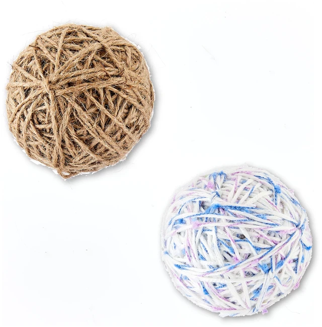 Main image of Vibrant Life Yarn Ball Cat Toy with Rattle Sound, 2 Pack