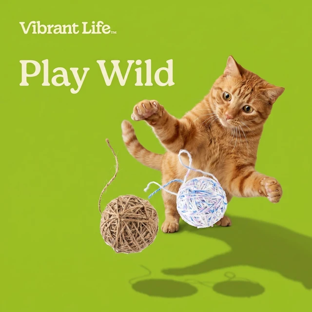 Alt view image 6 of 6 - Vibrant Life Yarn Ball Cat Toy with Rattle Sound, 2 Pack